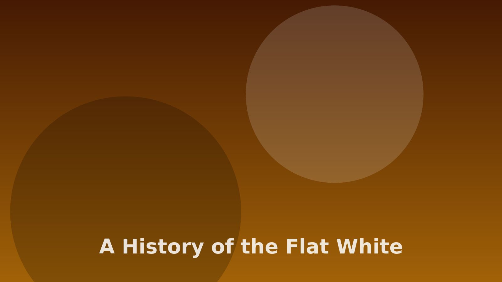 A very short history of the flat white